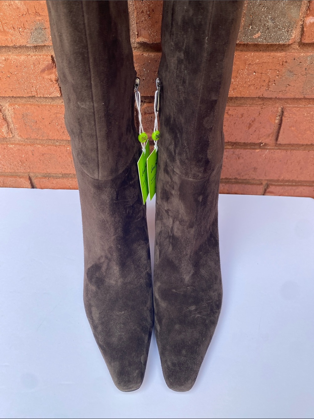 Sam Edelman Brown Suede Knee-High Heeled Boots 9 - Picture 8 of 11